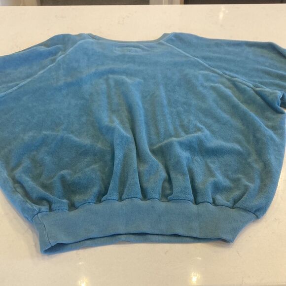 The Great. Blue 100% Cotton Terry Cropped Lounge Set Size Medium - Picture 8 of 13